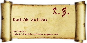 Kudlák Zoltán névjegykártya